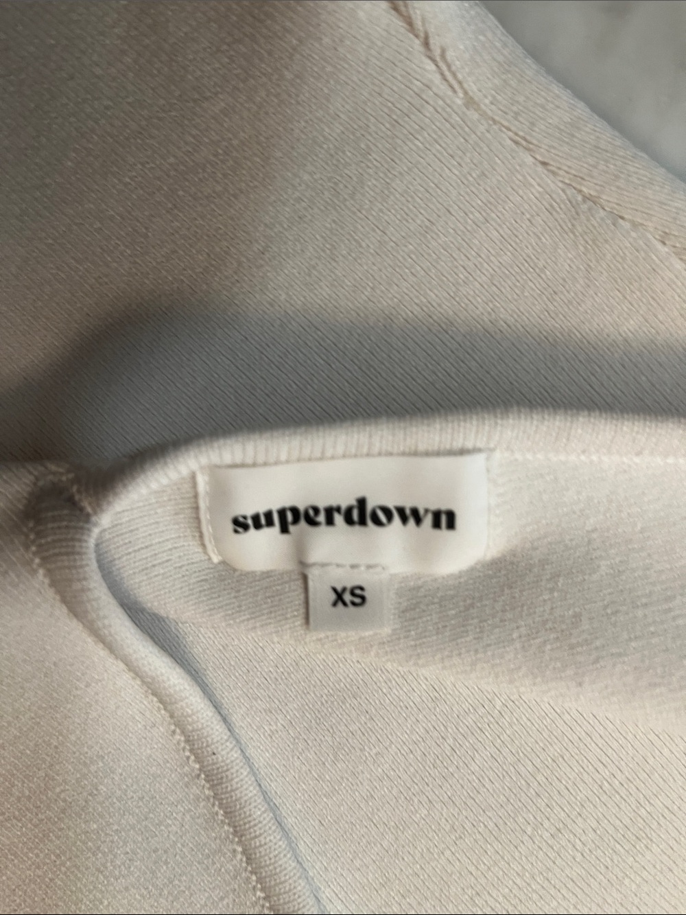 superdown Cream V-Neck Ribbed Bodysuit - Picture 3 of 3